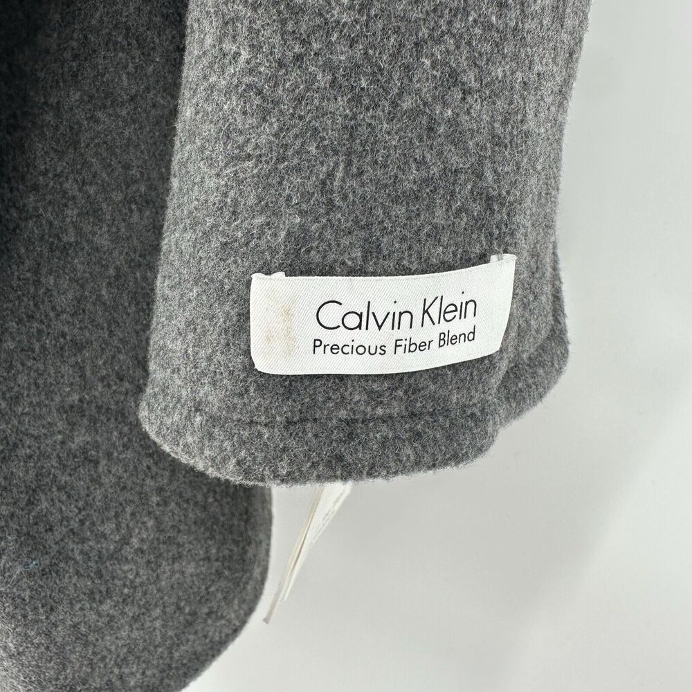 Calvin Klein Womens Coat 3X Gray Wool‎ Cashmere Blend Tailored Button Front $340 - Picture 3 of 12